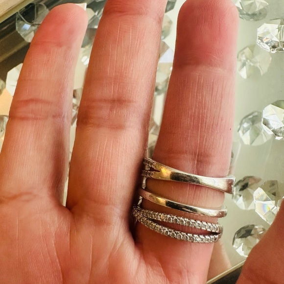 Maxine 3-piece set Silver Teardrop Ring - Picture 6 of 9